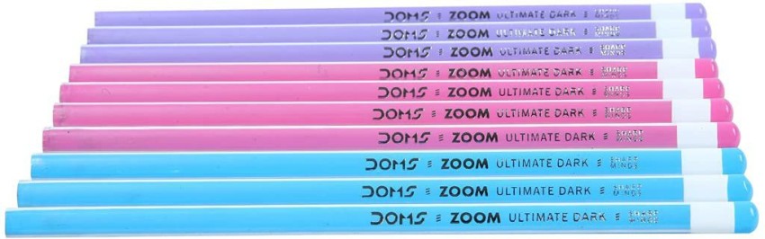 1 ERASER  FREE 10 PENCILS 1 SHARPENER 10x DOMS Zoom Ultimate Dark Pencils 