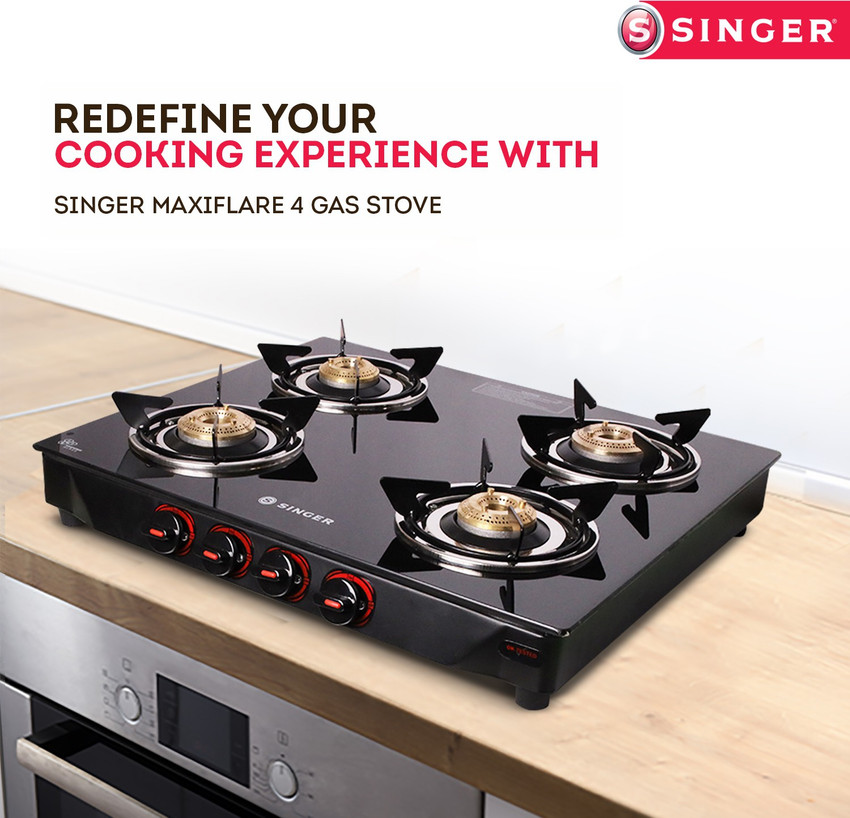 singer glass top gas cooker