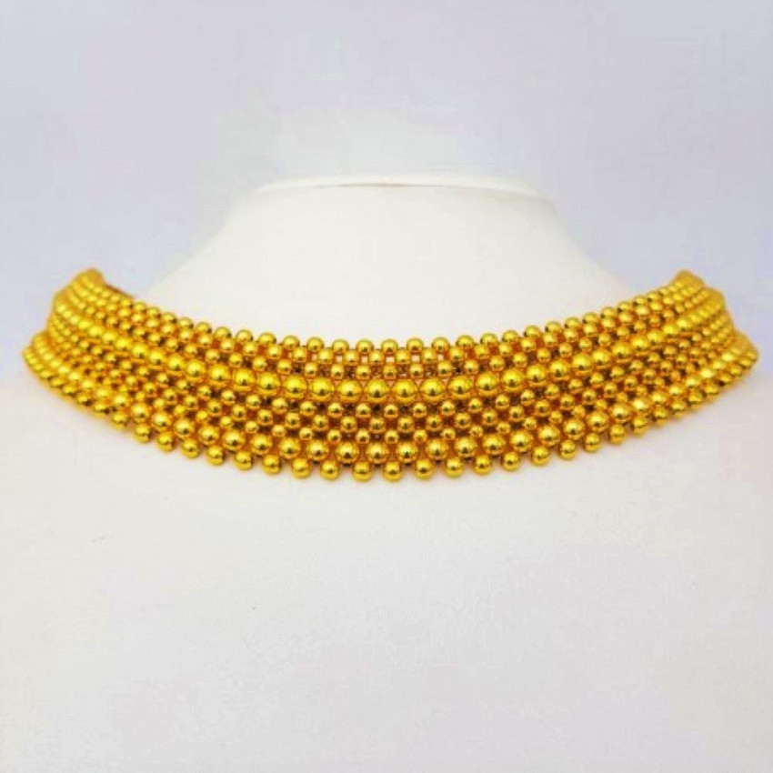 Kolhapuri Saaj Gold Plated Thushi 