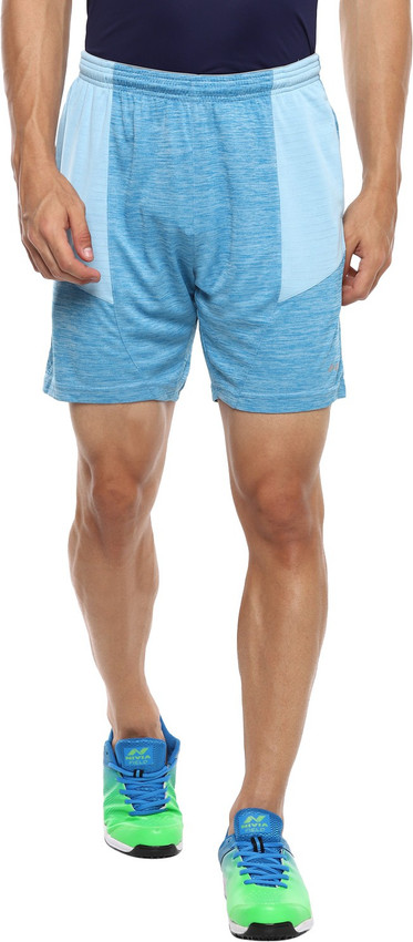 NIVIA Solid Men Blue Sports Shorts 