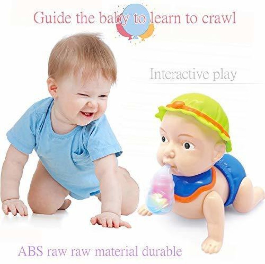 KAS BA Musical Talking Crawling Baby Toy for Babies Kids Infants - Dazzling  Lights and Dynamic Sound - Colour as per Stock,Plastic,Pack of 1,Multi  Color - Musical Talking Crawling Baby Toy for