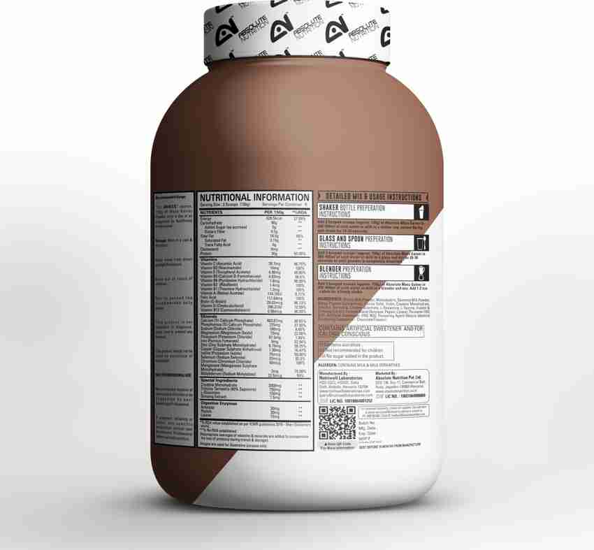 ABSOLUTE NUTRITION Mass_Gainer_Chocolate_1 kg Weight Gainers ...