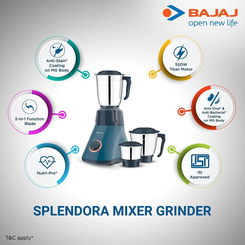 bajaj 550w mixer grinder