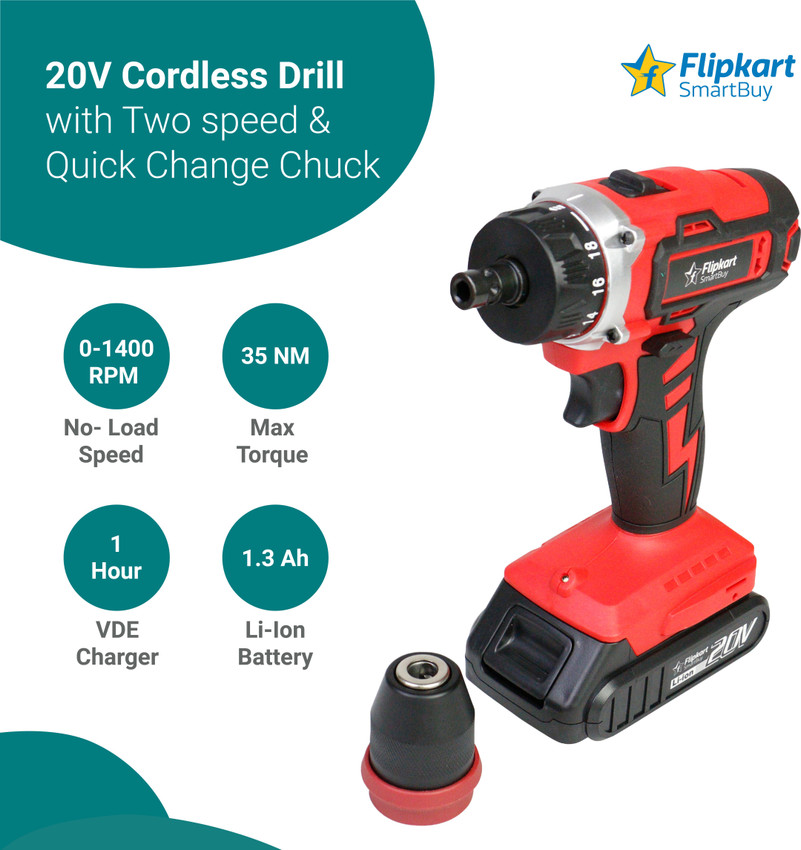 Flipkart SmartBuy 20V cordless with two 