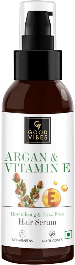 GOOD VIBES Argan + Vitamin E - Revitalizing + Frizz Free Hair Serum (50 ml)  - Price in India, Buy GOOD VIBES Argan + Vitamin E - Revitalizing + Frizz  Free Hair