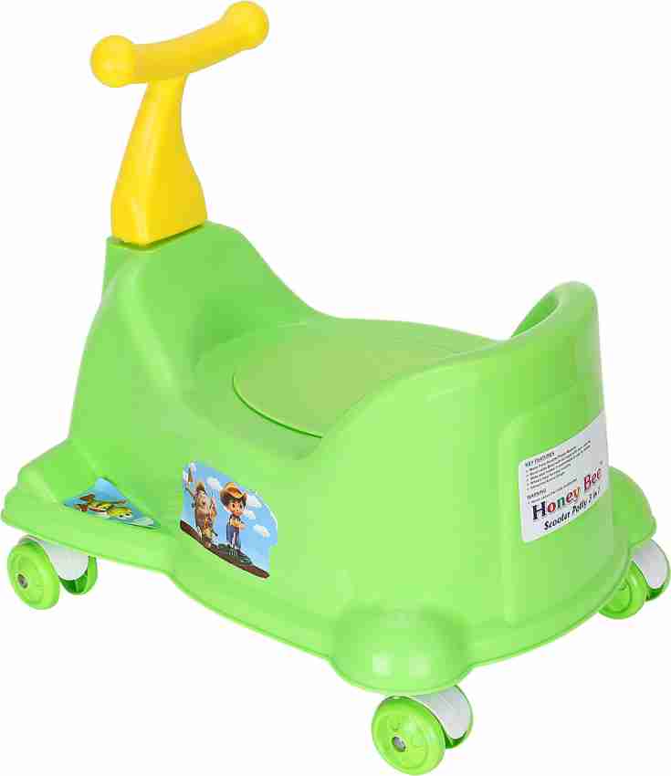 Krux 3 in 1 Scooter Rider Style Baby Potty Seat with Wheels and Removable Tray with cover for Kids, Comfortable soft plastic handle bar Potty Seat - Plastic Potty Seat available at
