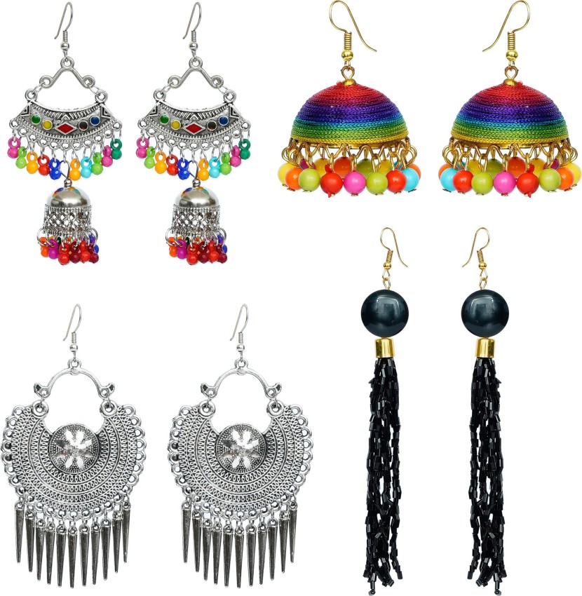 Flipkartcom  Buy PRASUB PRASUB brings you new designer fancy tassel with  chain earrings Beads Alloy Tassel Earring Jhumki Earring Chandbali Earring  Online at Best Prices in India