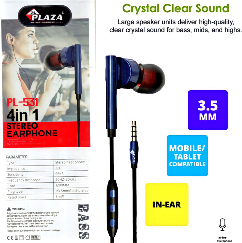 plaza PL-531 Wired Headset Price in 