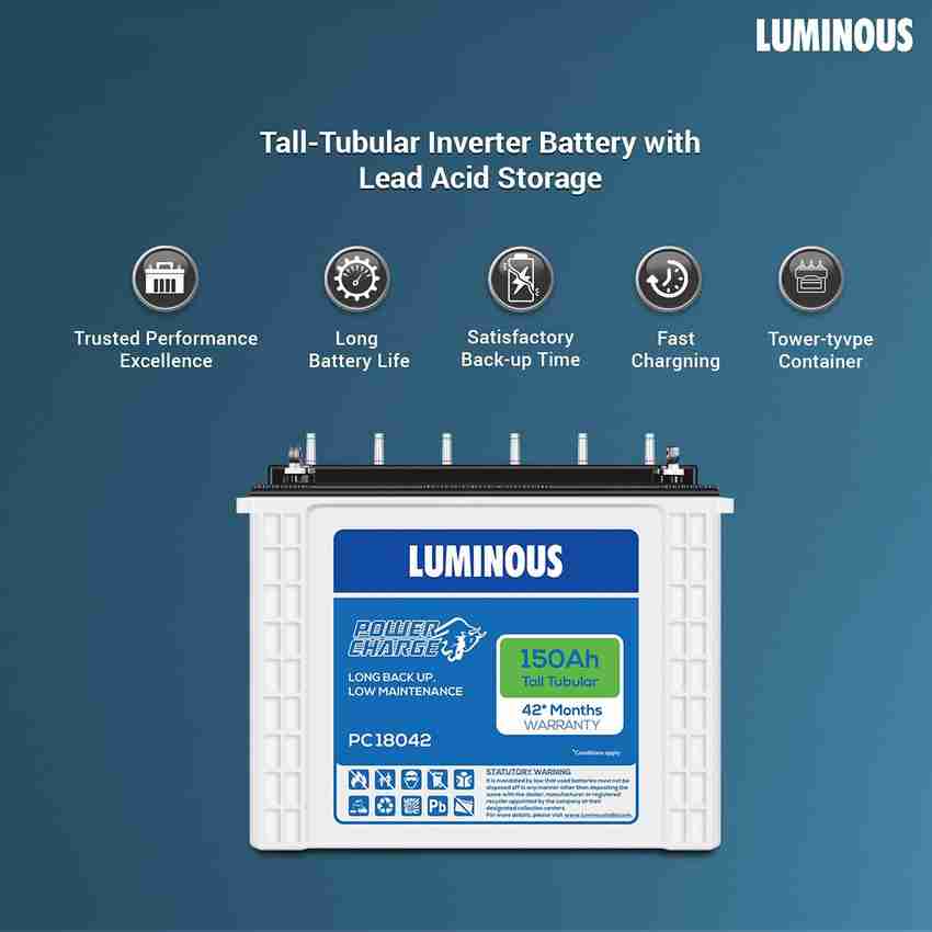 Luminous Powercharge Pc 150ah Tall Tubular Battery Tubular Inverter Battery Price In India Buy Luminous Powercharge Pc 150ah Tall Tubular Battery Tubular Inverter Battery Online At Flipkart Com