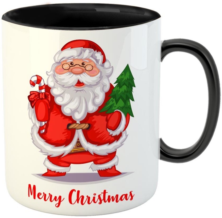 Furnish Fantasy Cute Cartoon Santa Claus with Christmas Tree Ceramic Coffee  - Best Gift for Christmas - Color - Black (1029) Ceramic Coffee Mug Price  in India - Buy Furnish Fantasy Cute