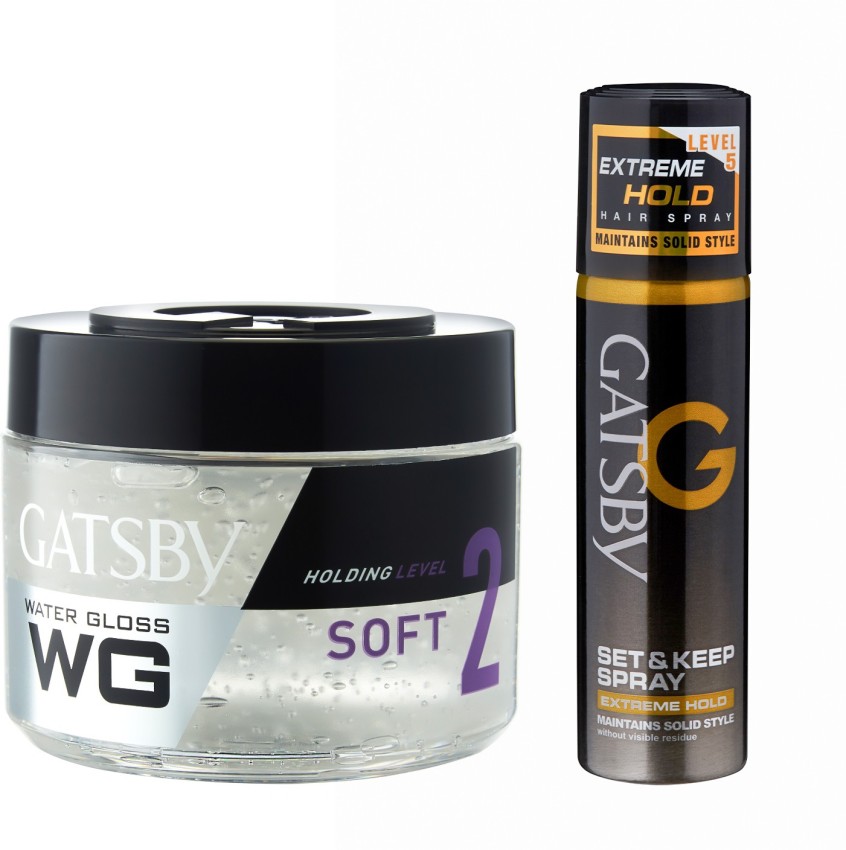 GATSBY Water Gloss Soft 300gm with Extreme Hold Hair Spray 66ml Hair Gel -  Price in India, Buy GATSBY Water Gloss Soft 300gm with Extreme Hold Hair  Spray 66ml Hair Gel Online