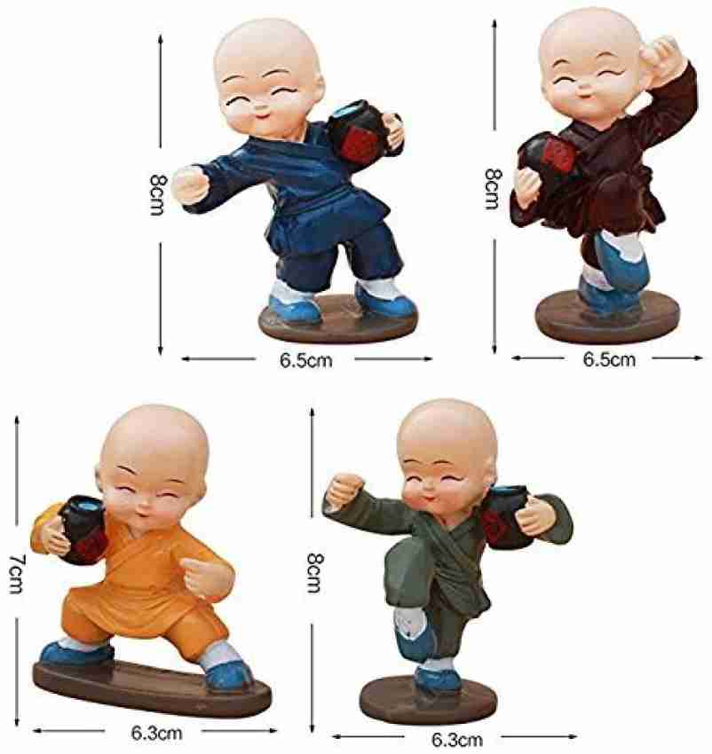 NYRWANA DELIVERING SMILES IN INIDA 4Pcs/Set Drunken Cartoon Little Monk  Doll Decoration Auto Dashboard Car Ornament Toy Gift Decorative Showpiece -  3 cm Price in India - Buy NYRWANA DELIVERING SMILES IN