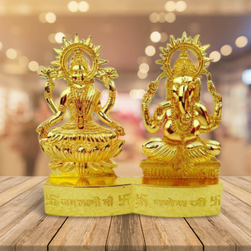 lootnixx SBBCO Lakshmi Ganesha murti Idol Set for Puja Home Decoration Car, Hindu Idols Ganesh Laxmi Statue Car Dashboard Desktop Decor Decorative Showpiece - 10 cm (Metal, Gold) Decorative Showpiece - 7 lootnixx SBBCO Lakshmi Ganesha murti Idol Set for Puja Home Decoration Car, Hindu Idols Ganesh Laxmi Statue Car Dashboard Desktop Decor Decorative Showpiece - 10 cm (Metal, Gold) Decorative Showpiece - 7