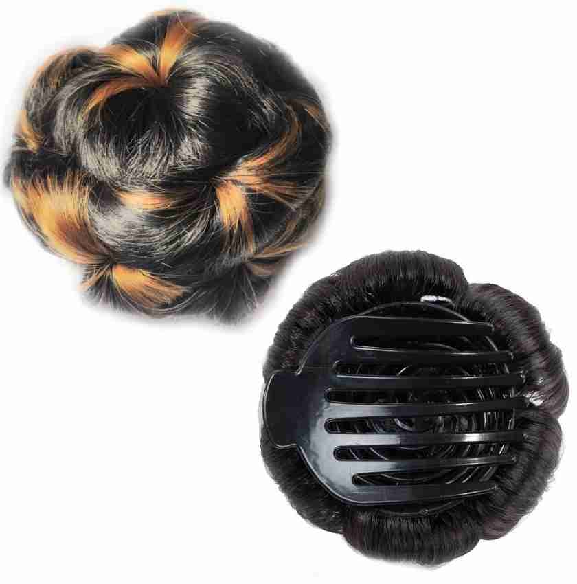 HALO NATION Hair Bun Clutch - Hair Bun Crutcher For Women and Girls, Artificial Bun Juda with Clutcher for DIY Hairstyles, Hairstyling Tool and Accessory - Premium Quality Synthetic Hair Just like HALO NATION Hair Bun Clutch - Hair Bun Crutcher For Women and Girls, Artificial Bun Juda with Clutcher for DIY Hairstyles, Hairstyling Tool and Accessory - Premium Quality Synthetic Hair Just like