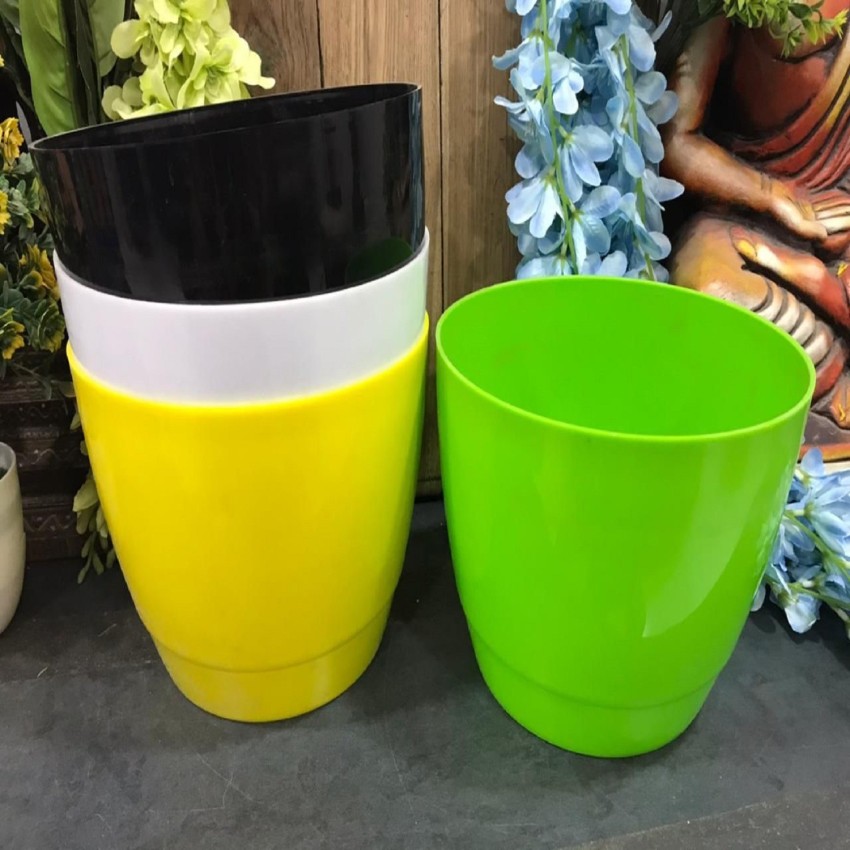 Garden Pots Indoor Outdoor for Your Room Multicolored Seedlings Nursery Pot Plant Container with Pallet YANSHON 8 PCS 5.5 Inch Plastic Plant Pots Garden Office and Balcony Decor 