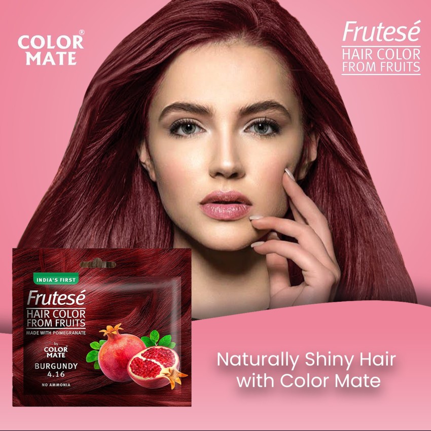 COLOR MATE Frutesé Hair Color Fruits based hair color with conditioning  formula||Pack of 12 , Burgundy - Price in India, Buy COLOR MATE Frutesé Hair  Color Fruits based hair color with conditioning