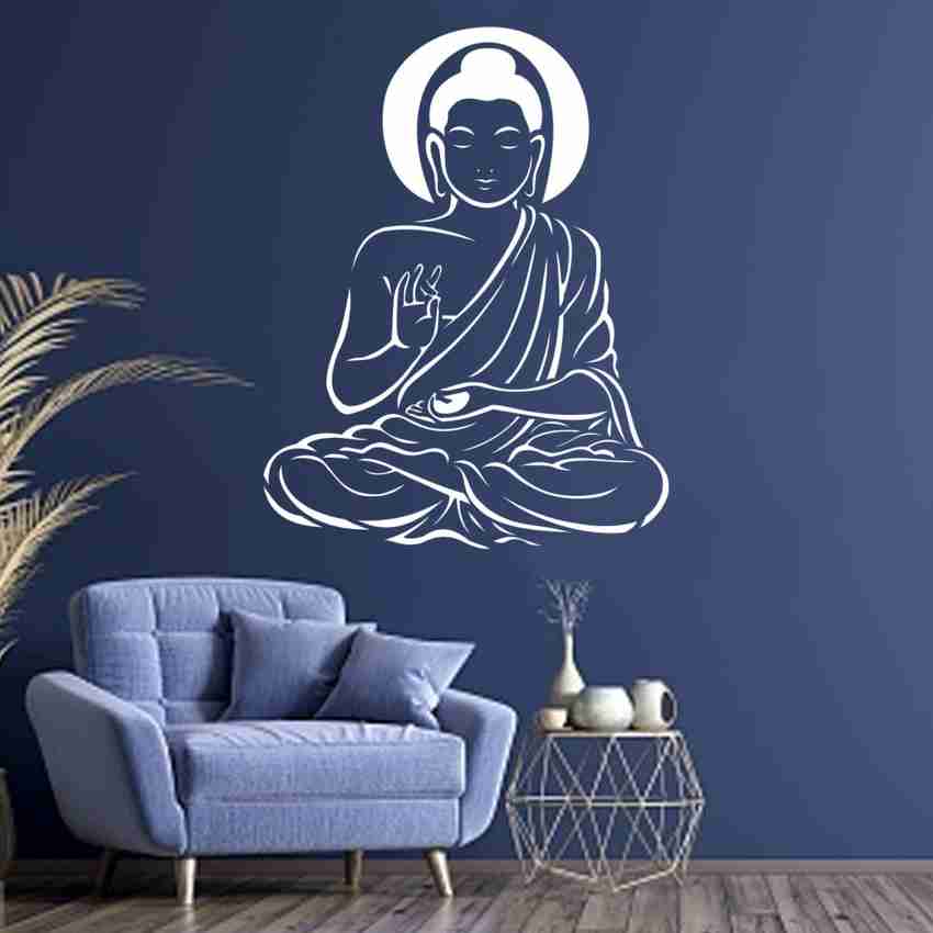ARandNJ (Size :- 16X24 Inch) Wall Stencils Pack of 1, Design - Peaceful  Buddha Reusable DIY Painting Theme Suitable For Pooja Room, Drawing Room &  Office Decoration Modern Home Wall Arts Stencil
