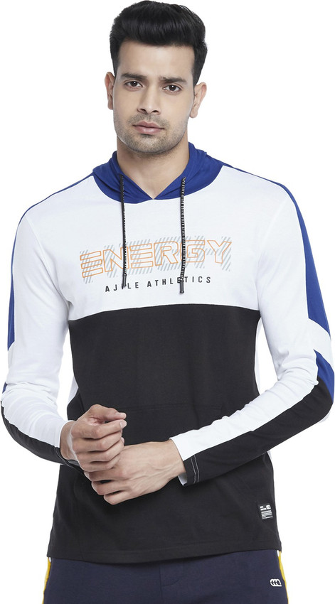 Men Hooded Neck White T-Shirt 