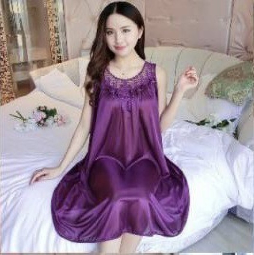 Womens Solid Sleeveless Nightdress Slip Dress Nightgown Sleepwear Nightwear