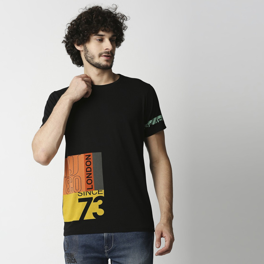 Pepe Jeans Printed Men Round Neck Black 
