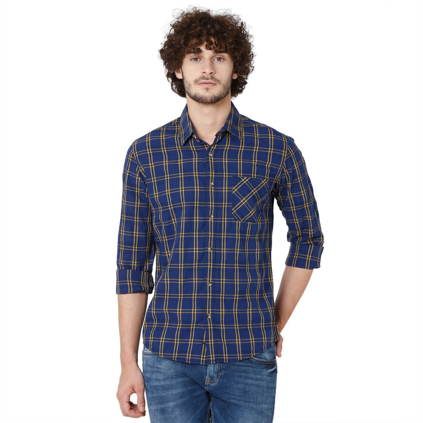 Buy MUFTI Men Printed Casual Dark Blue 