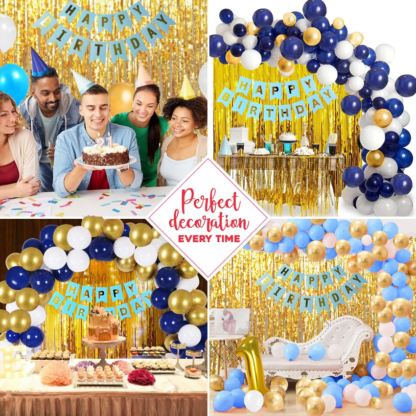 Zyozi Blue And Gold Birthday Decorations For Boys Birthday Pack Of 36 Price In India Buy Zyozi Blue And Gold Birthday Decorations For Boys Birthday Pack Of 36 Online At Shopsy In