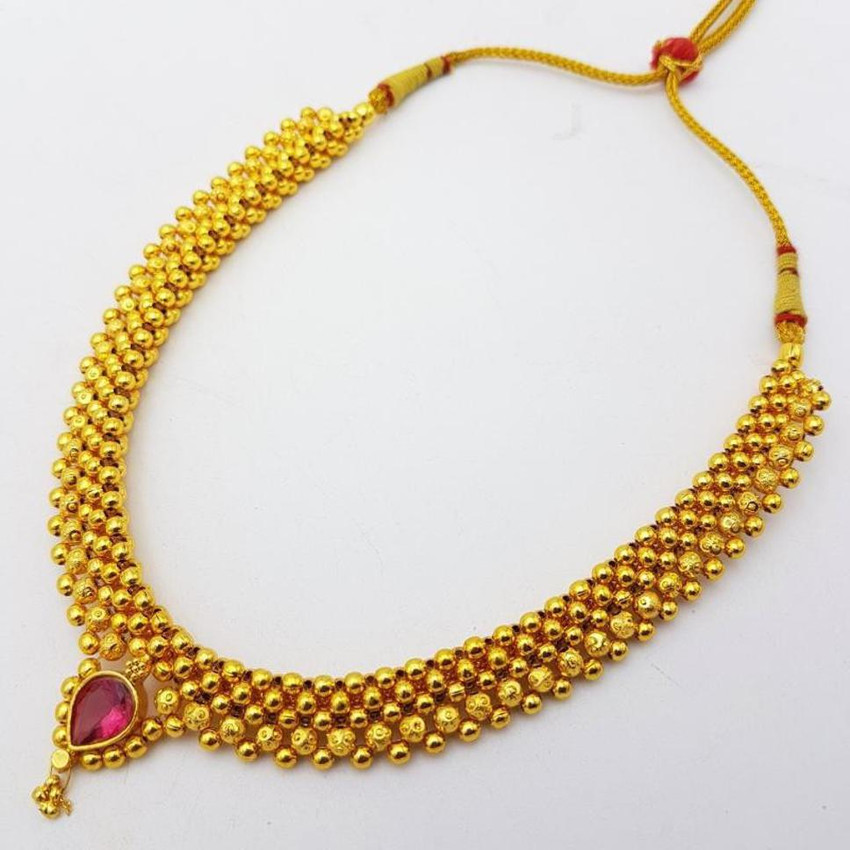 Kolhapuri Saaj Gold Plated Thushi 