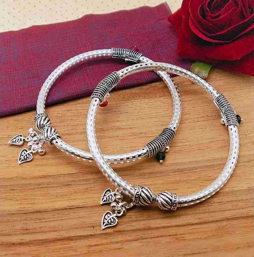 KALPANA CHUDIGHAR Silver Designer Antique Kada Anklet Silver Alloy Anklet  Price in India - Buy KALPANA CHUDIGHAR Silver Designer Antique Kada Anklet  Silver Alloy Anklet Online at Best Prices in India | Shopsy.in
