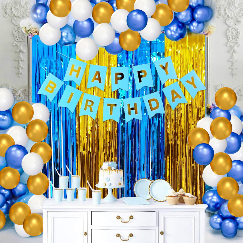 Zyozi Birthday Decoration For Boys Girls Blue And Gold Birthday Party Pack Of 35 Price In India Buy Zyozi Birthday Decoration For Boys Girls Blue And Gold Birthday Party Pack Of