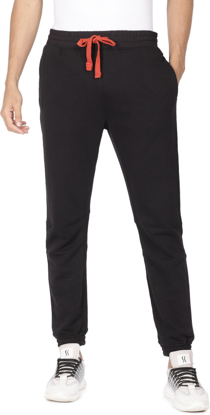 KRA Solid Men Black Track Pants - Buy 