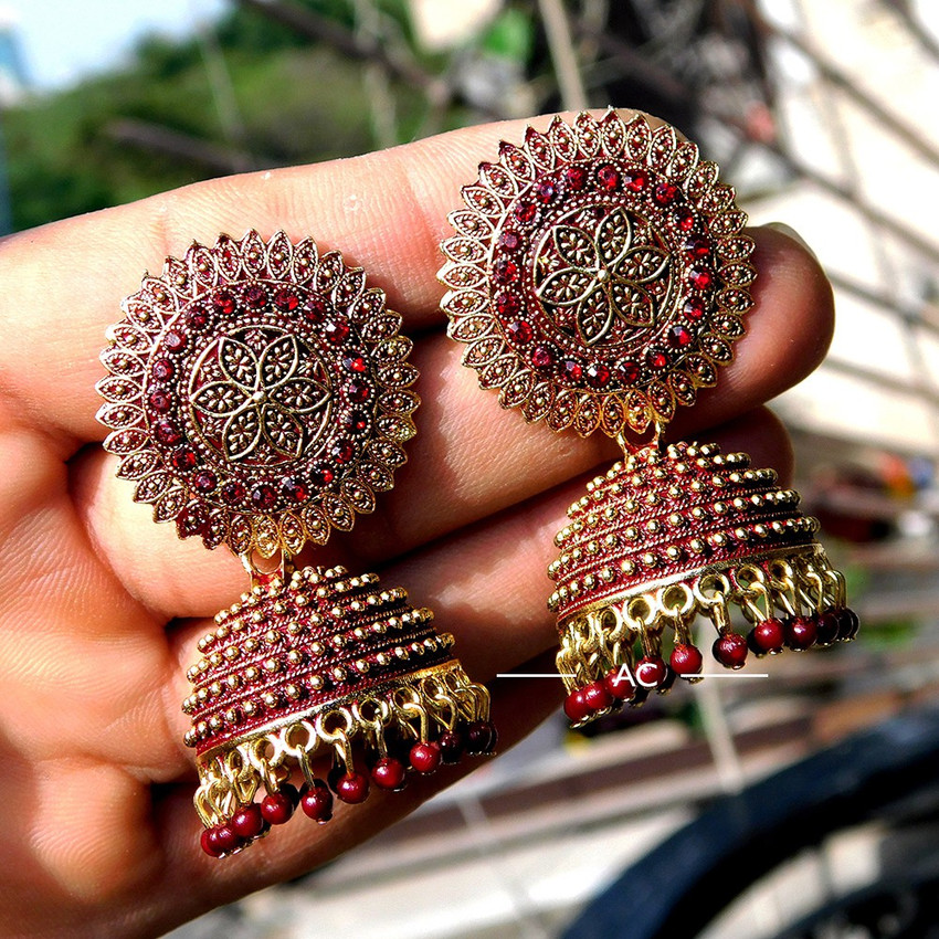 Aggregate more than 153 wine color long earrings latest seven.edu.vn