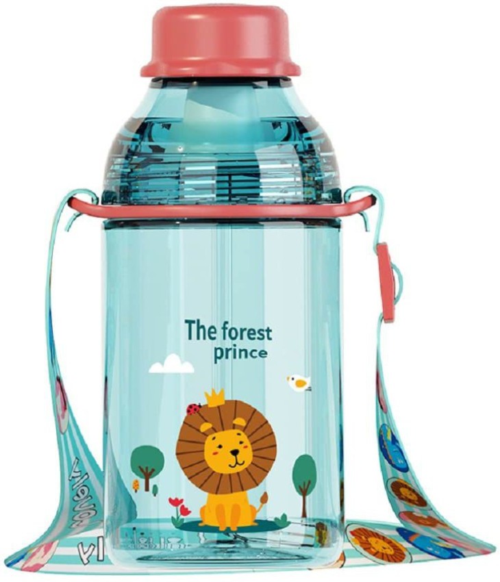  | WISHKEY Cute Cartoon Printed Transparent Sipper Water Bottle  with for School Kids 400 ml Water Bottle - Sipper