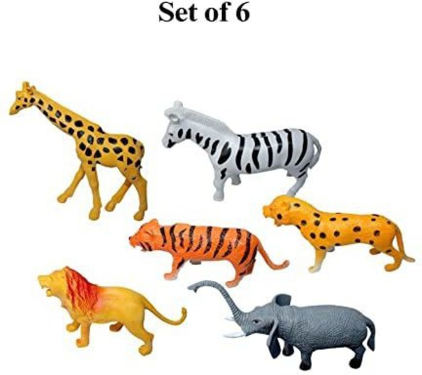 PLANET Presents Wild Animals Jungle Figures Plastic Toys (Pack of 6) Large  Size - Presents Wild Animals Jungle Figures Plastic Toys (Pack of 6) Large  Size . Buy Wild Animals toys in