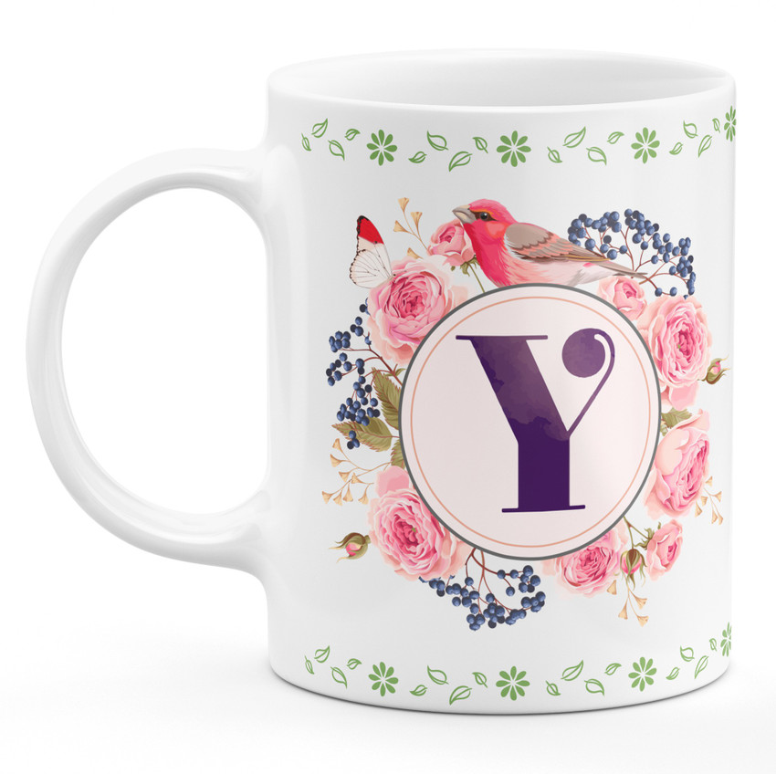 Cardinal Creation Floral Letter Y Alphabet Name Initial Text Design White Ceramic Coffee Mug Price In India Buy Cardinal Creation Floral Letter Y Alphabet Name Initial Text Design White Ceramic Coffee