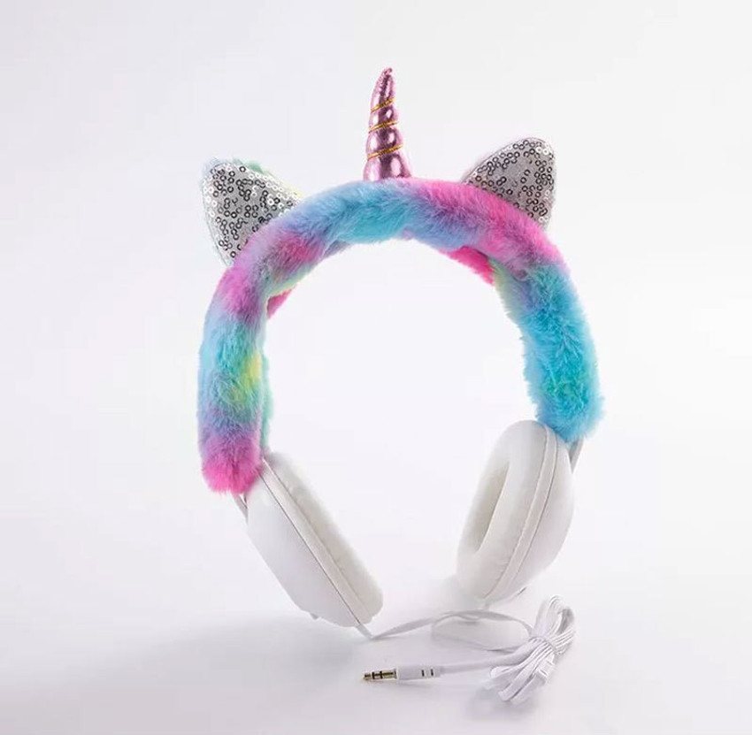 Fluffy unicorn headphones 2025