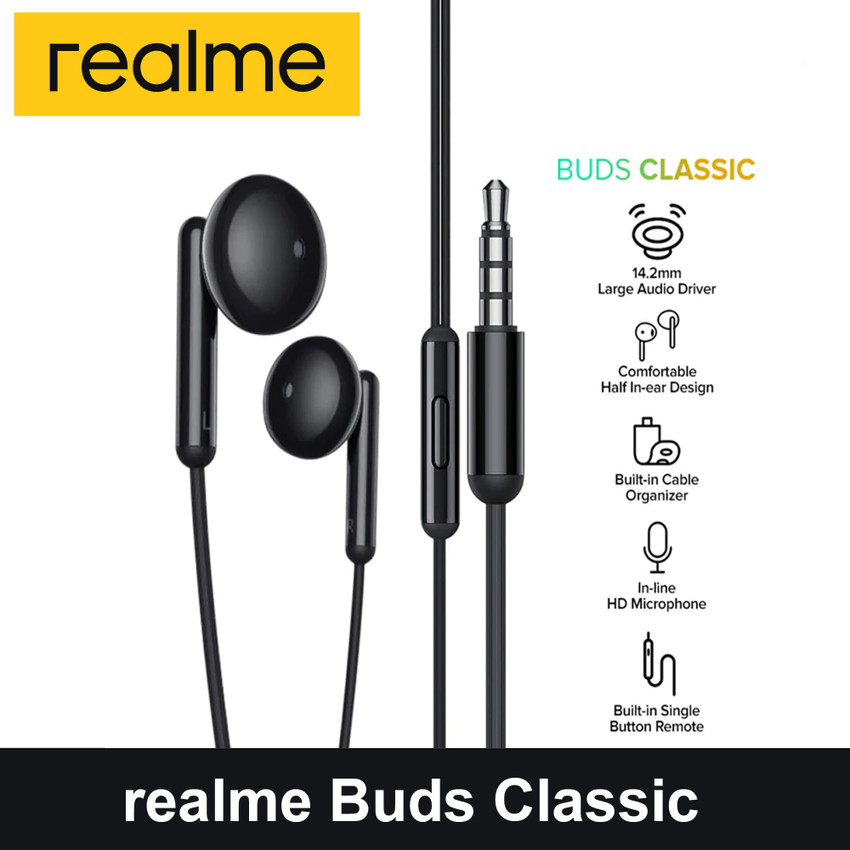 Realme Buds Classic Extra Bass Wired in Ear Earphones With Mic Black Wired Headset Price in India Buy Realme Buds Classic Extra Bass Wired in Ear Earphones With Mic Black Wired