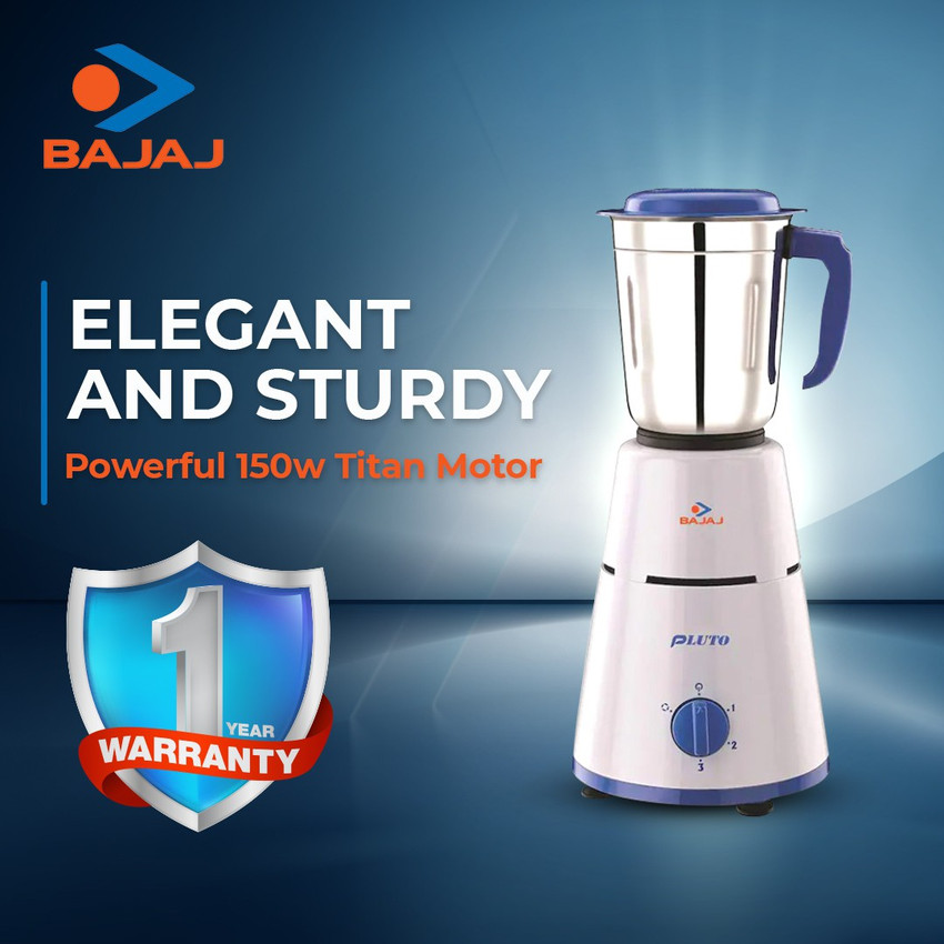 bajaj pluto 500 watt 3 jar mixer grinder