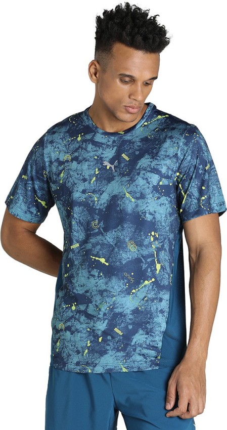 PUMA Printed Men Round Neck Blue T-Shirt - Buy PUMA Printed Men Round Neck  Blue T-Shirt Online at Best Prices in India | Shopsy.in
