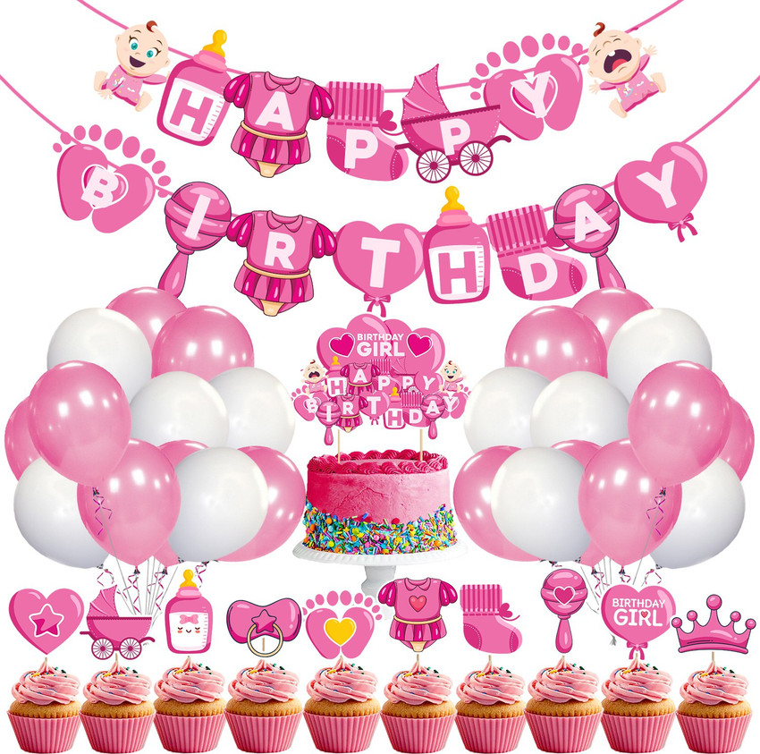 Zyozi Baby Girl Birthday Decoration Kit For Girl Birthday Party Decoration Pack Of 37 Price In India Buy Zyozi Baby Girl Birthday Decoration Kit For Girl Birthday Party Decoration Pack Of 37 Online