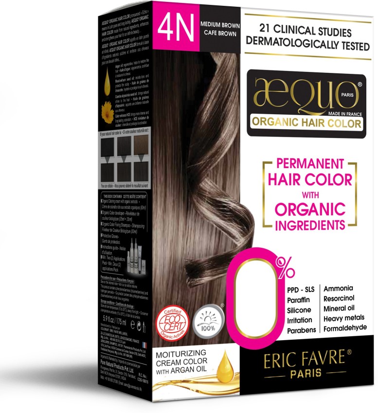 Aequo Organic Permanent Hair Color, Women 4N Medium Brown, 170Ml , Medium  Brown - Price in India, Buy Aequo Organic Permanent Hair Color, Women 4N  Medium Brown, 170Ml , Medium Brown Online