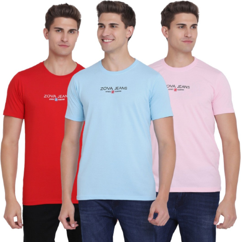 INKKR Solid Men Round Neck Multicolor T 