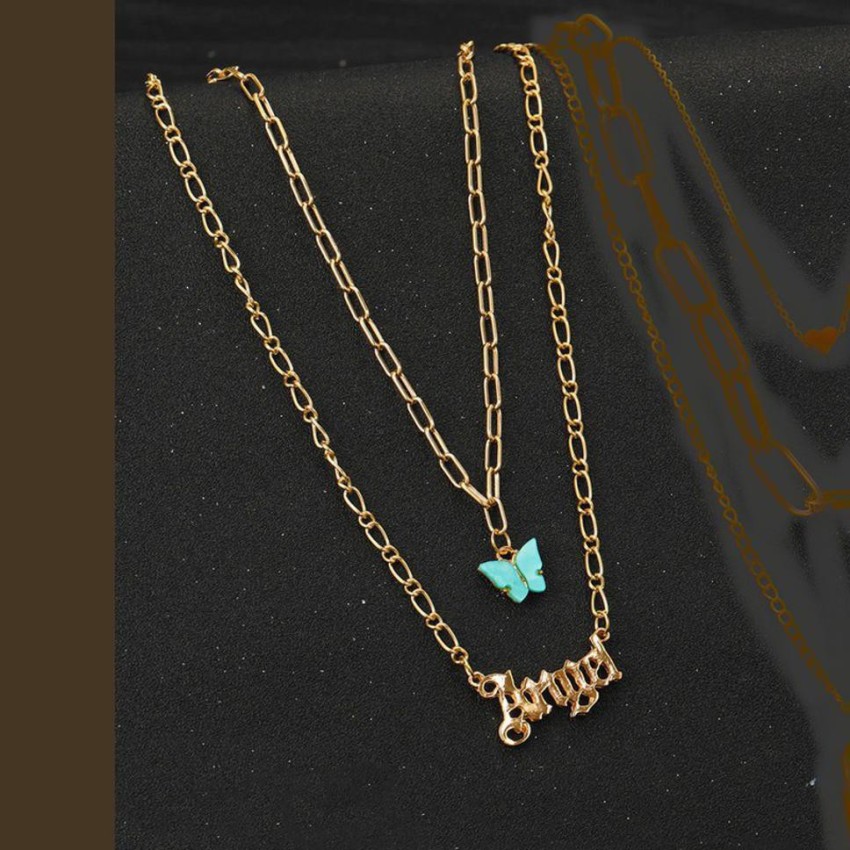 angel word necklace gold