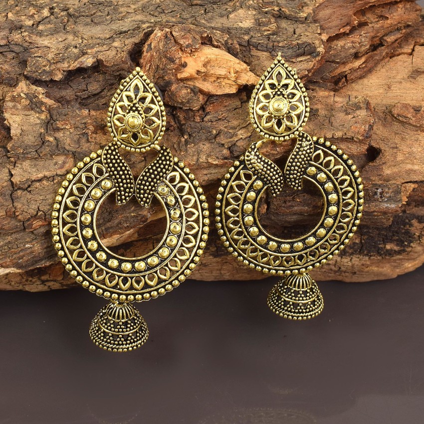 Buy South Indian Light Weight Medium Size Jhumkas Earring Small Kammal  Design Low Price
