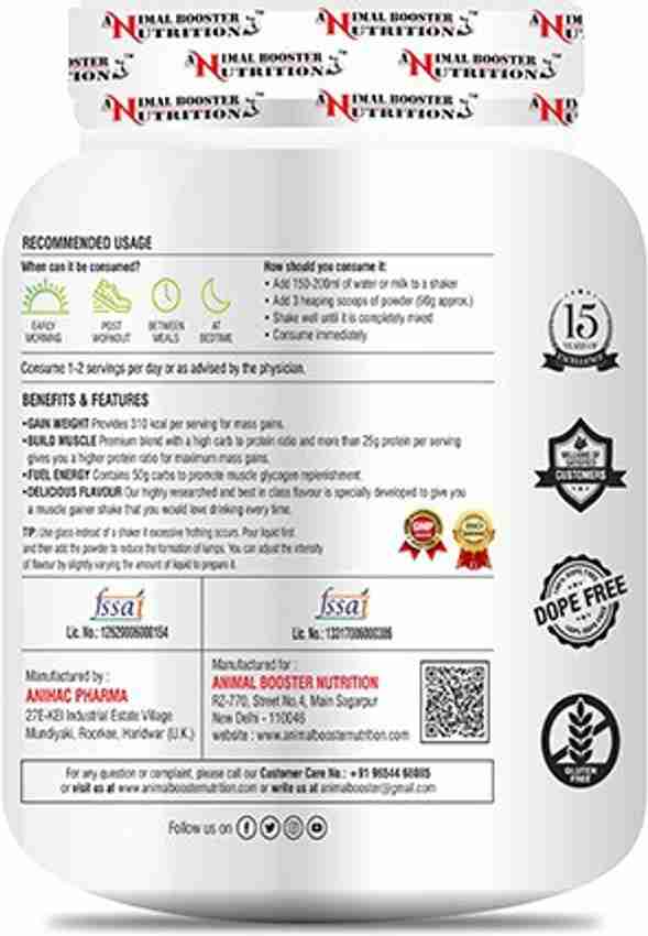 Animal Booster Nutrition Maha Mass Gainer Weight Gainers/Mass Gainers Price in India - Buy Animal Booster Nutrition Maha Mass Gainer Weight Gainers/Mass Gainers online at Animal Booster Nutrition Maha Mass Gainer Weight Gainers/Mass Gainers Price in India - Buy Animal Booster Nutrition Maha Mass Gainer Weight Gainers/Mass Gainers online at