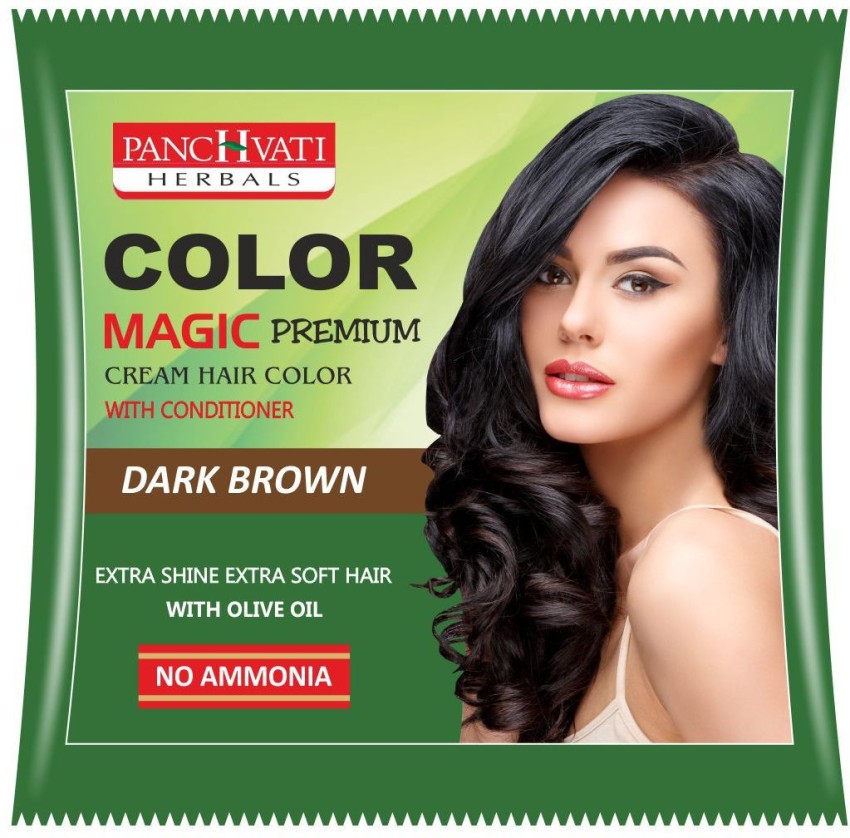 panchvati Herbal Magic Premium Hair Color with Conditioner Natural Color  Pack of 7 Pouch , Dark Brown - Price in India, Buy panchvati Herbal Magic  Premium Hair Color with Conditioner Natural Color