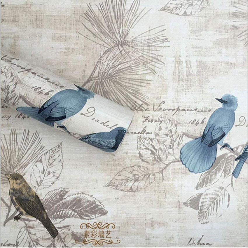 Peel And Stick Colorful Bird Butterfly Wallpaper Removable Vintage Floral Self  Adhesive Printed Wall Paper For Home Decoration  Wallpapers  AliExpress