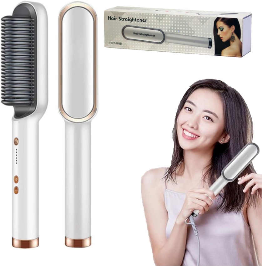 MARCRAZY Professional Hair Straightener with PTC Heating Electric Hair Comb  Brush (HQT-909B)|Styling Tool for Men & Women Hair Straightener Brush -  MARCRAZY : 
