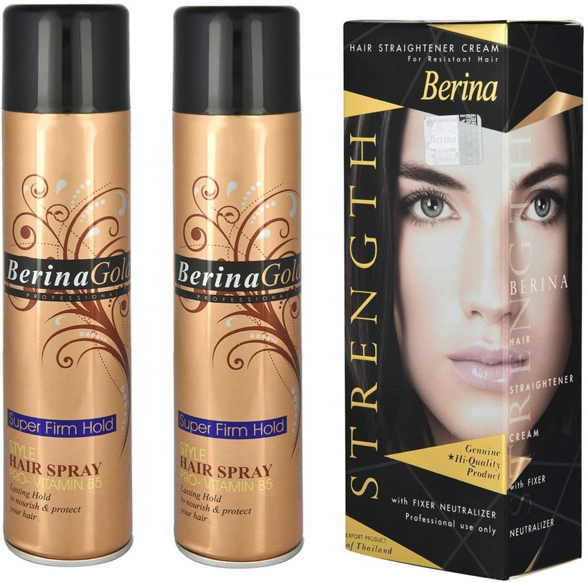 Berina Hair spray combo + hair straight cream 60g Hair Cream - Price in  India, Buy Berina Hair spray combo + hair straight cream 60g Hair Cream  Online In India, Reviews, Ratings
