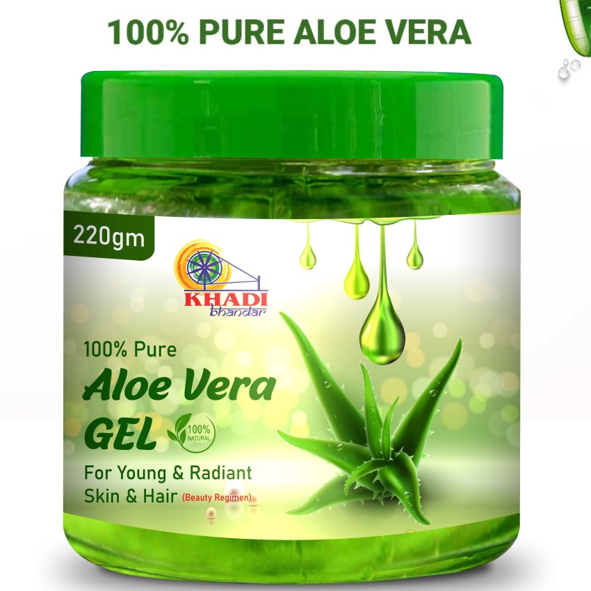KHADI BHANDAR 100% Pure Aloe Vera Gel for Beautiful Skin & Hair Price in  India - Buy KHADI BHANDAR 100% Pure Aloe Vera Gel for Beautiful Skin & Hair  online at 