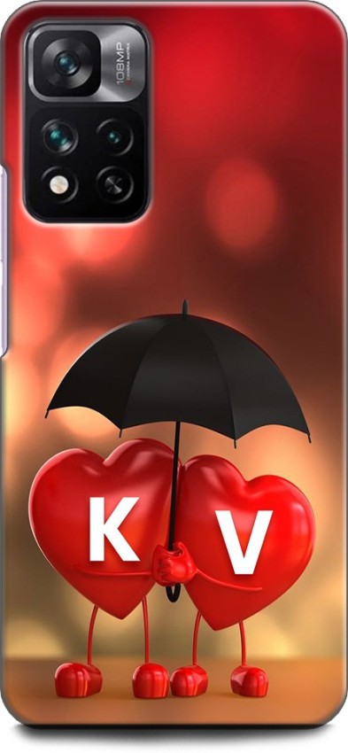 KEYCENT Back Cover for Xiaomi 11i 5G K V, K LOVES V, NAME, ALPHABET, KV LOVE,  HART, BLUE - KEYCENT : 